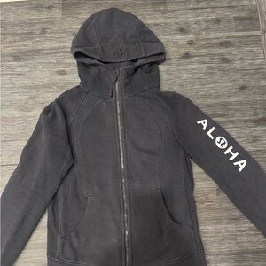 Lululemon Black Hoodie with Aloha Sleeve Print